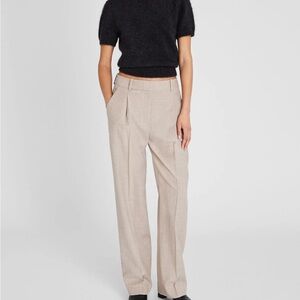 Club Monaco Beige High-Waisted Trousers